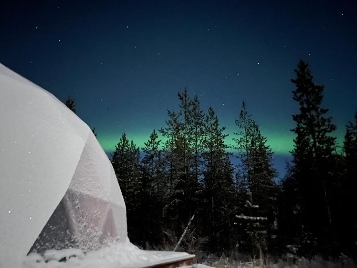 Aurora Igloo Fireplace-Heated Tents In A Secret Forest With Private Jacuzzi And Shared Sauna Bathroom And Dog Friendly Rovaniemi Exterior foto
