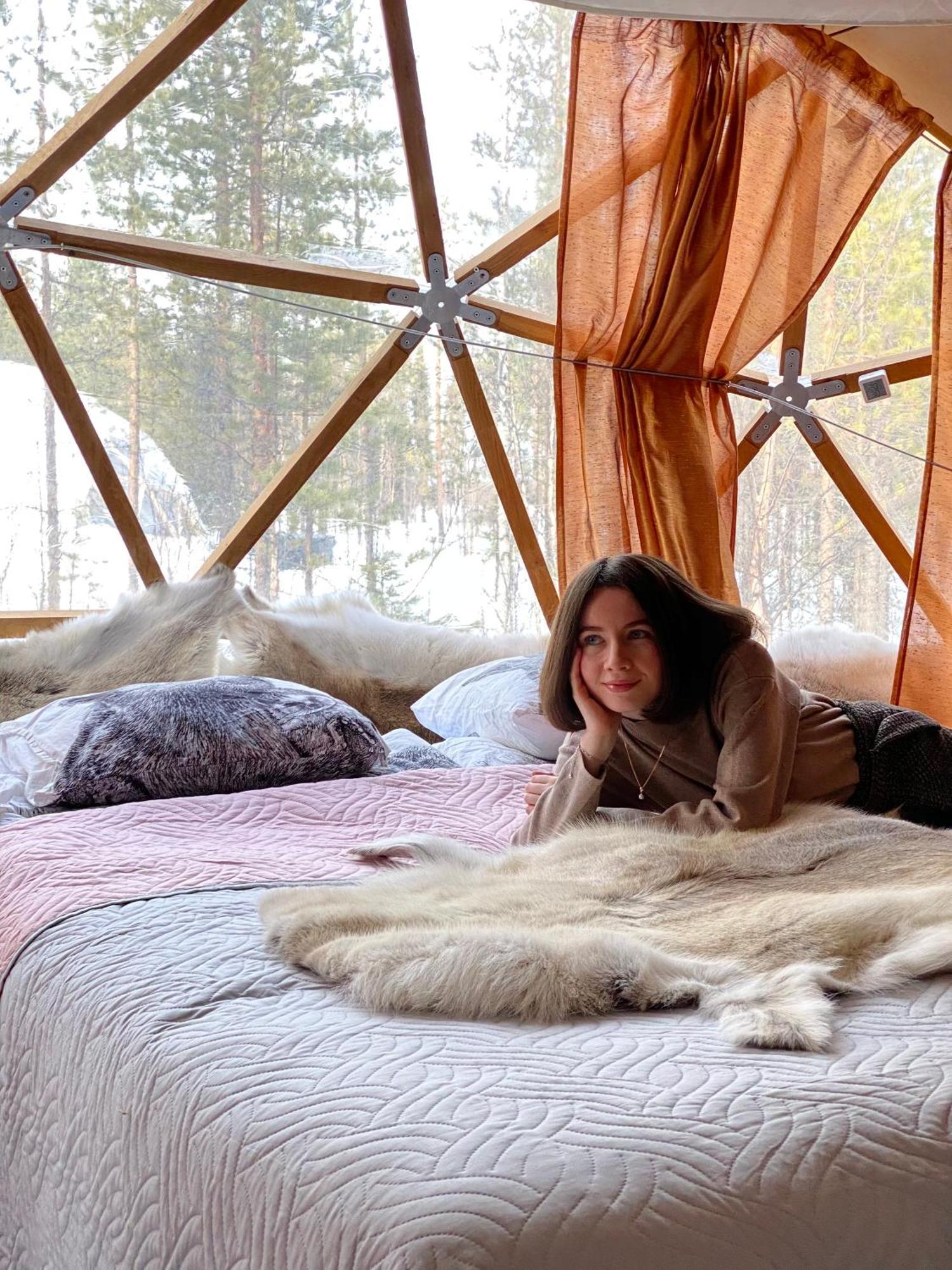 Aurora Igloo Fireplace-Heated Tents In A Secret Forest With Private Jacuzzi And Shared Sauna Bathroom And Dog Friendly Rovaniemi Exterior foto